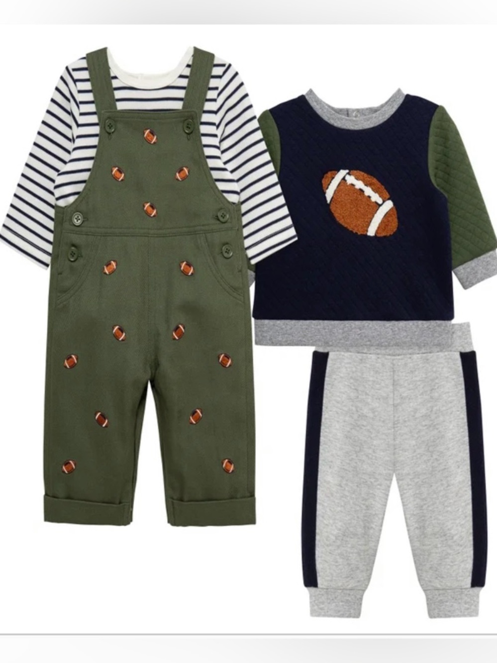 Little Me Baby 4 Piece Football Coverall Set